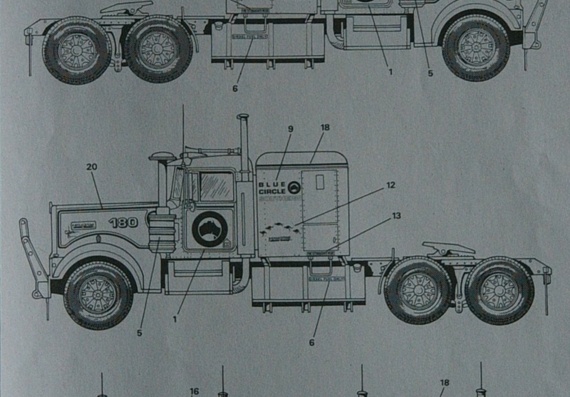 Kenworth W900 Australia truck drawings (figures)